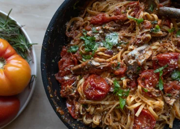 Spaghetti sauce tomate/basilic a la sardine-featured image